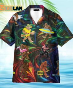 Neon Bigfoot Tropical Hawaiian Shirt