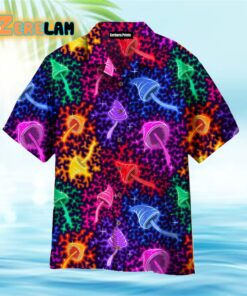 Neon Colorful Magic Mushroom Hawaiian Shirt