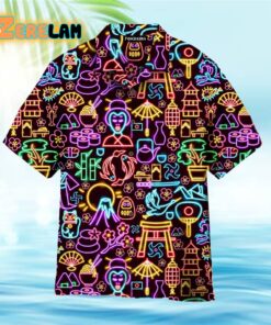 Neon Japanese Icon Colorful Hawaiian Shirt