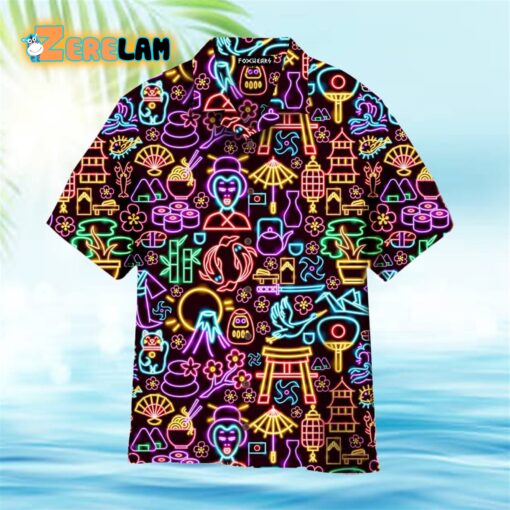 Neon Japanese Icon Colorful Hawaiian Shirt