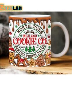 North Pole Milk and Cookies Co Inflated Mug