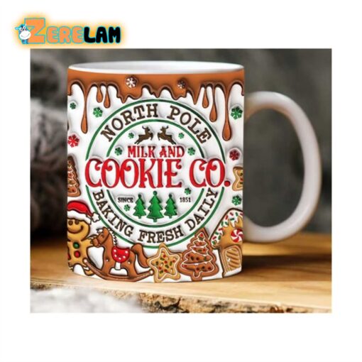 North Pole Milk and Cookies Co Inflated Mug