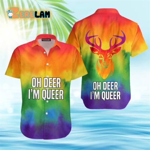 Oh Deer I’m Queer LGBT Rainbow Pride Month Hawaiian Shirt