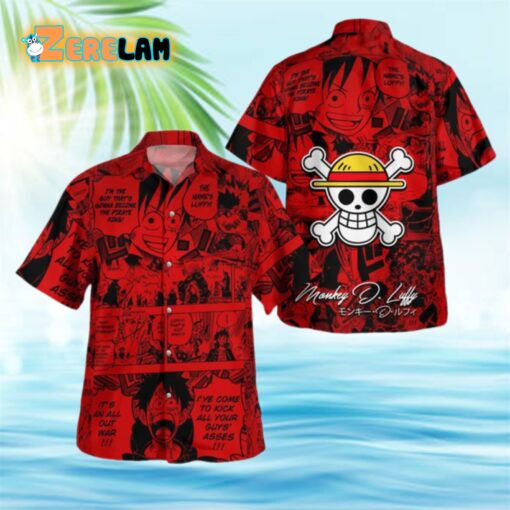 One Piece Luffy Skull Hawaiian Shirt