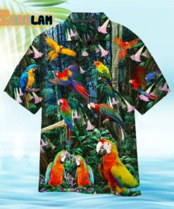 Parrots Bird Tropical Blue Orange And Yellow Hawaiian Shirt