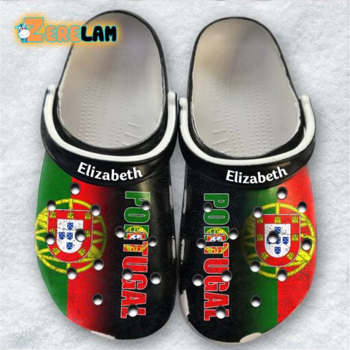 Portugal With A Half Flag Clogs Crocs