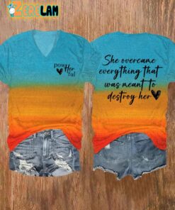 Pow Her Ful She Overcame Everything That Was Meant To Destroy Her T-shirt