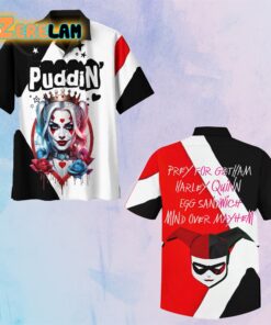 Puddin Prey For Gotham Harley Quinn Egg Sanwich Mind Over Mayhem Hawaiian Shirt