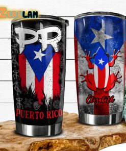 Puerto Rico 20z Steel With PR Flag Cup Tumbler
