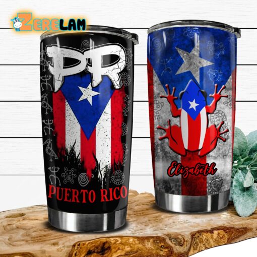 Puerto Rico 20z Steel With PR Flag Cup Tumbler