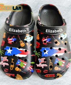 Puerto Rico With Flag And Symbols Clogs Crocs