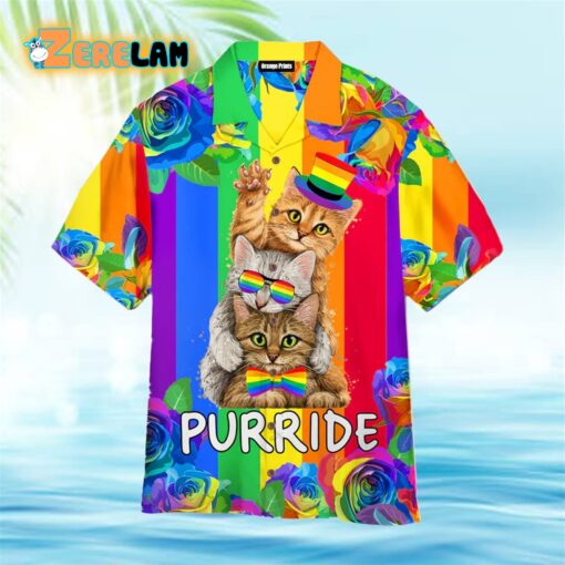 Purride Funny Cat Lovers LGBT Pride Hawaiian Shirt