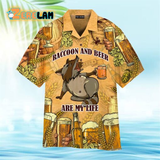 Raccoon And Beer Are My Life Hawaiian Shirt
