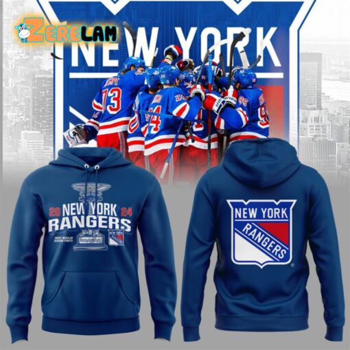 Rangers 2024 Stanley Cup Playoffs Most Season Points Hoodie