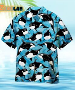 Realistic Killer Whale Orcinus Pattern Hawaiian Shirt