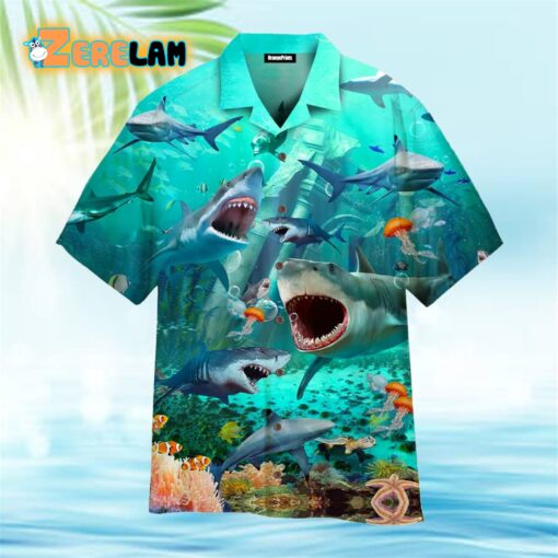 Shark War Under The Ocean Hawaiian Shirt