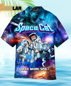 Space Cat I Need More Space Galaxy Pattern Hawaiian Shirt