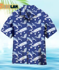 Star Whales On Blue Sea Hawaiian Shirt