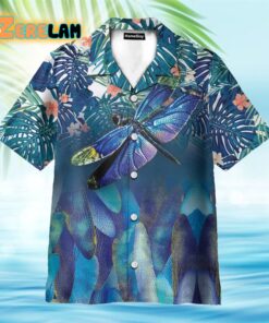 Summer Dragonfly On Tropical Pattern Hawaiian Shirt