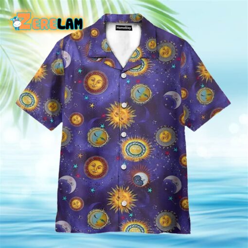 Sun And Moon Hippie Hawaiian Shirt