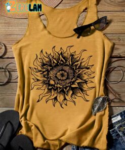 Sunflower Plant Art Design Tank Top