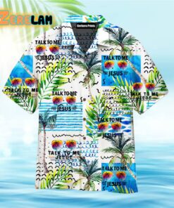 Talk To Me God Tropical Sunglasses White Hawaiian Shirt