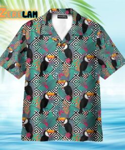 Toco Toucan Tropical Leaves Pattern Hawaiian Shirt