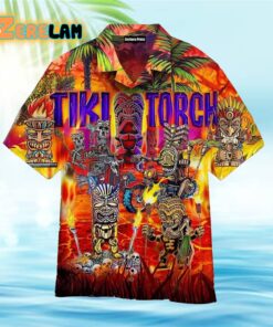 Torches Tiki Tropical Red Hawaiian Shirt