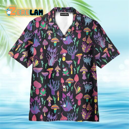 Trippy Shrooms Hippie Hawaiian Shirt