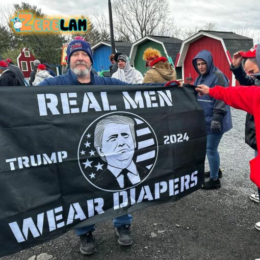 Trump Real Men Wear Diapers Flag