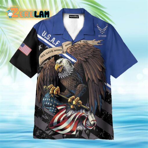 US Air Force Veteran Eagle With Flag Hawaiian Shirt