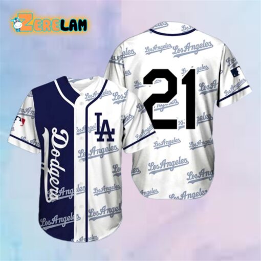 White And Blue Custom Name And Number LA Dodgers 2024 Baseball Jersey