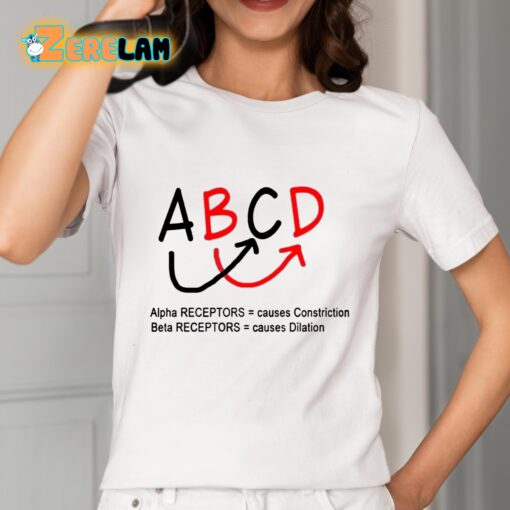 ABCD Alpha Receptors causes Constriction Beta Receptors causes Dilation Shirt