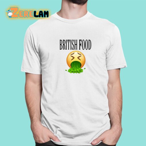 British Food Emoji Vomiting Funny Shirt
