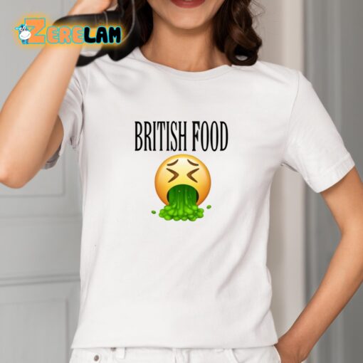 British Food Emoji Vomiting Funny Shirt