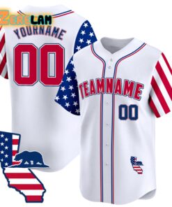 California Custom Teamname Patriotic Baseball Jersey