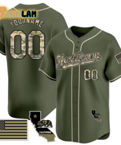 California Custom Yourteam Armed Forces Baseball Jersey