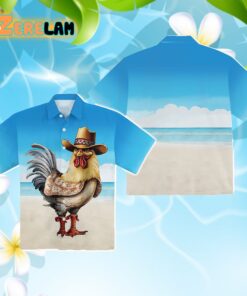Cowboy Rooster Chest Pocket Hawaiian Shirt