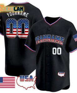 Custom Team Name American Flag Baseball Jersey