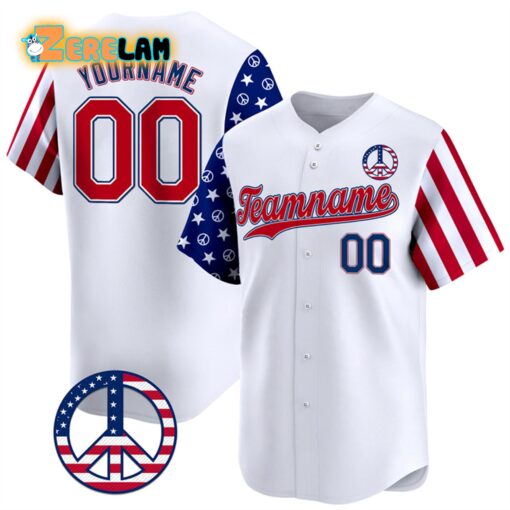 Custom Teamname Independence Day Hippie Style Baseball Jersey