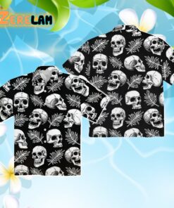 Hawaiian Skull Print Short Sleeve Hawaii Shirt