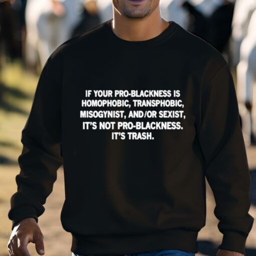 If Your Pro-Blackness Is Homophobic Transphobic Misogynist And Or Sexist It’s Not Pro-Blackness It is Trash Shirt