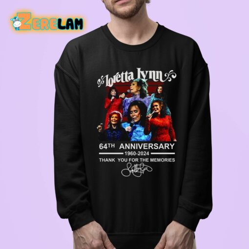 Loretta Lynn 64th Anniversary 1960-2024 Thank You For The Memories Shirt