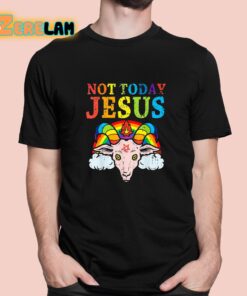 Not Today Jesus Satan Goat Satanic Pride Rainbow Shirt 1 1