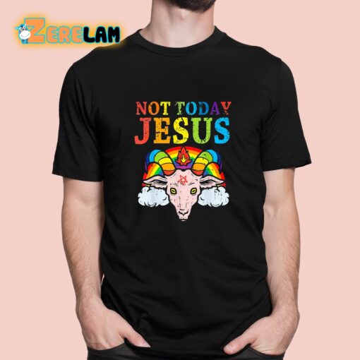 Not Today Jesus Satan Goat Satanic Pride Rainbow Shirt