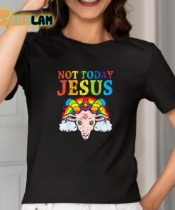 Not Today Jesus Satan Goat Satanic Pride Rainbow Shirt 2 1