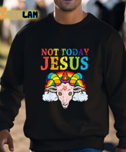 Not Today Jesus Satan Goat Satanic Pride Rainbow Shirt 3 1