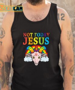Not Today Jesus Satan Goat Satanic Pride Rainbow Shirt 5 1