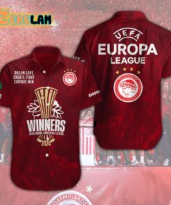 Olympiacos 2024 Winners Europa Conference League Hawaiian Shirt