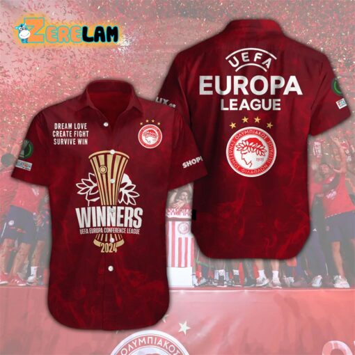 Olympiacos 2024 Winners Europa Conference League Hawaiian Shirt